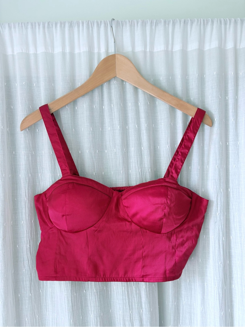 Fitted Women's Bustier Red Crop Top